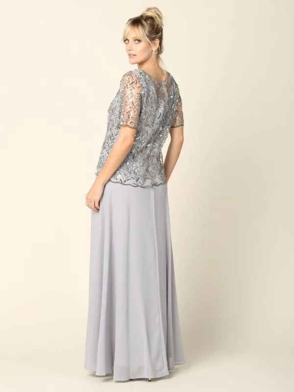 Eva Size XL 3389 Silver Mother of Bride Dress