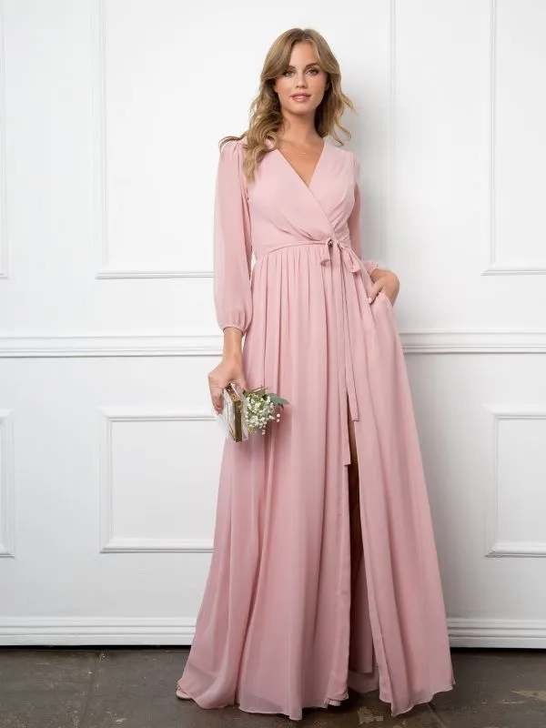 Eva Size XL 3410 Dusty Rose Bridesmaid Dress
