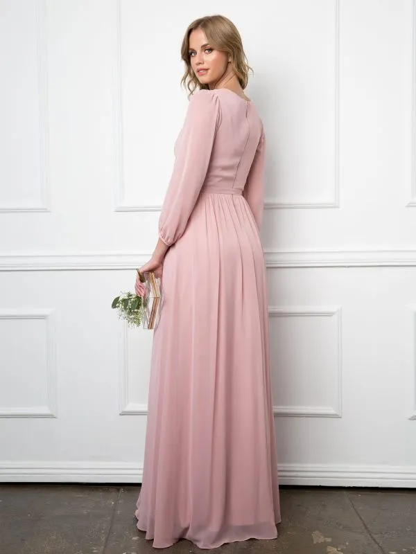 Eva Size XL 3410 Dusty Rose Bridesmaid Dress