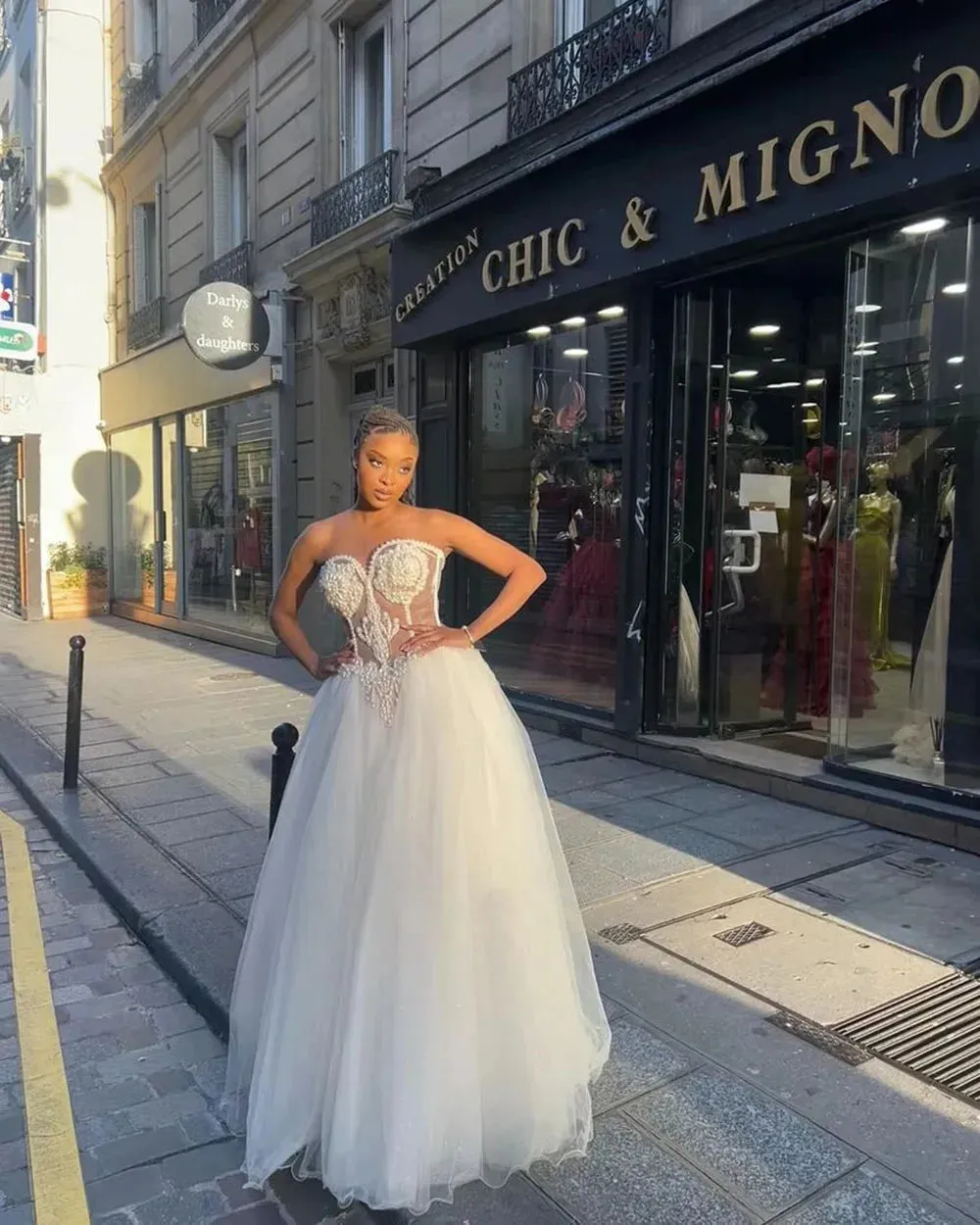 Exquisite Boho Wedding Gowns For Women Strapless Tulle Pearls Bridal Dress Corset Wedding Dresses Custom Made