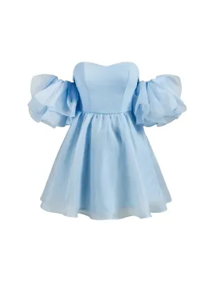 Fashionable Off-Shoulder Ruffle Sleeve Dress