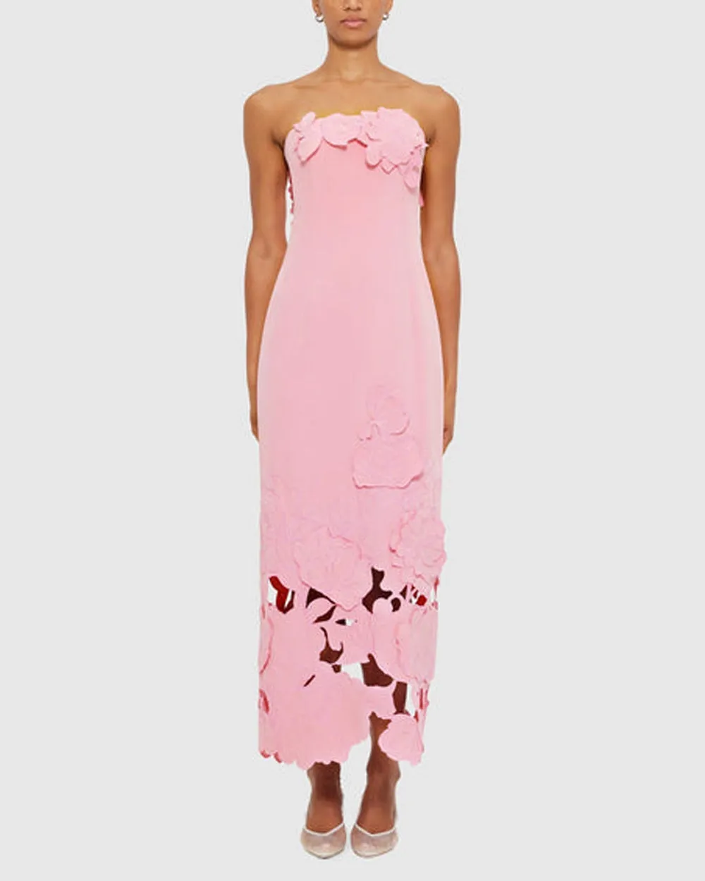 Flamingo Floral Applique Rayna Midi Dress