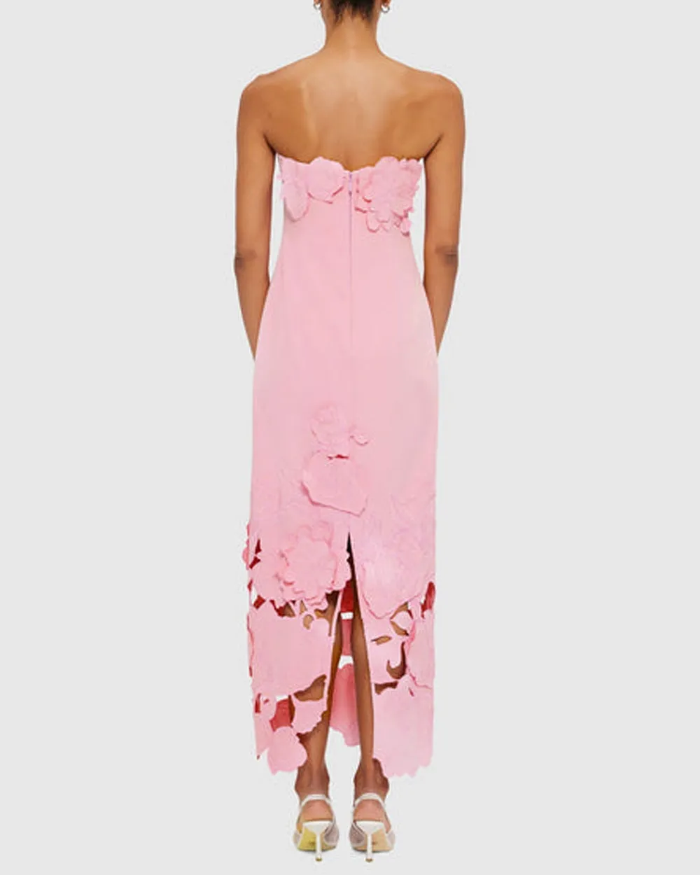Flamingo Floral Applique Rayna Midi Dress