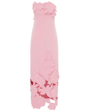 Flamingo Floral Applique Rayna Midi Dress