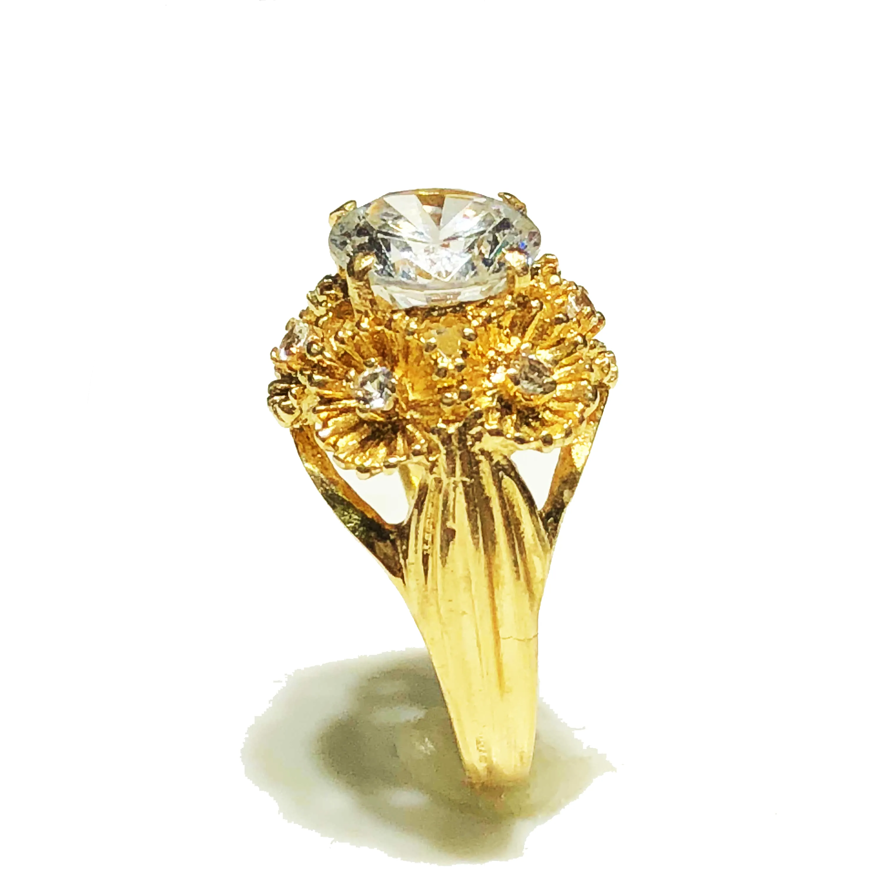 Floral Cocktail Ring CZ (14K)