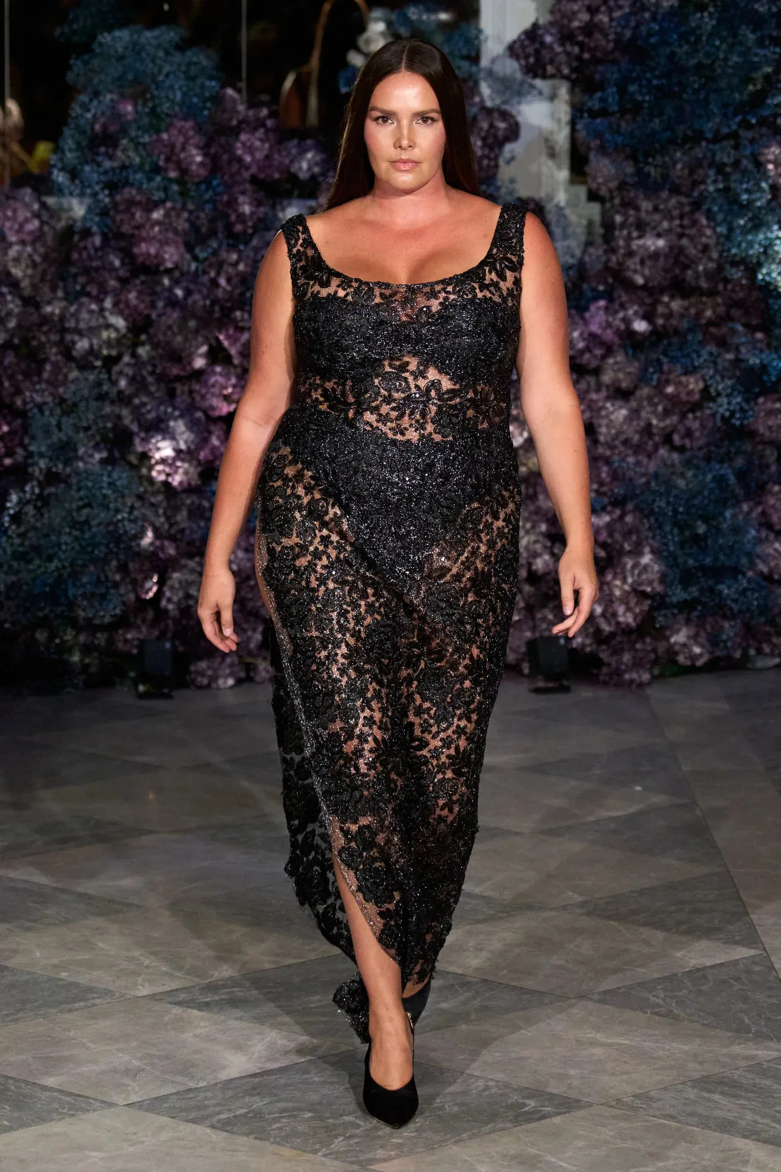Floral Lace Sheath Gown