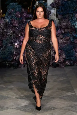 Floral Lace Sheath Gown