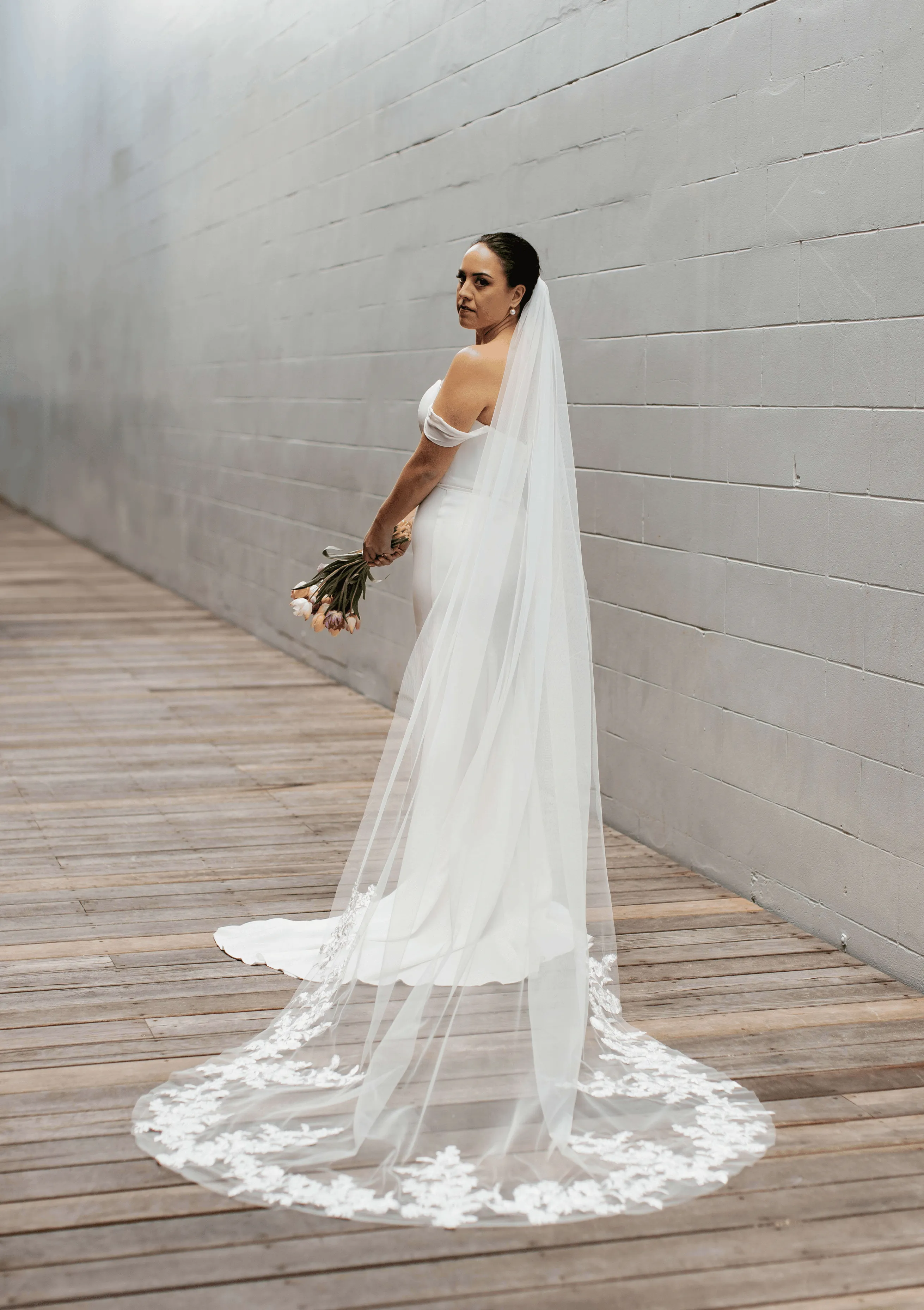 Floral Lace Veil 3m (Cathedral Veil)
