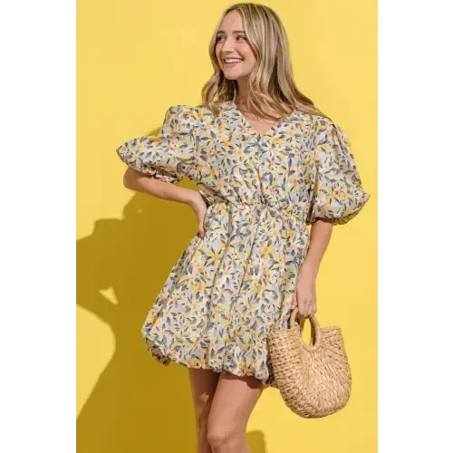 Floral Puff Dress
