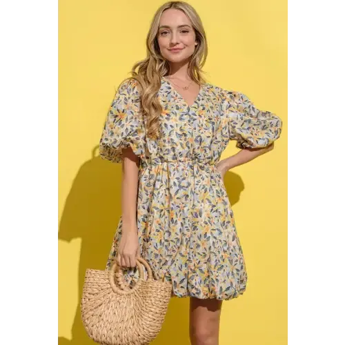 Floral Puff Dress