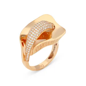 Floral Rose Gold Cocktail Ring