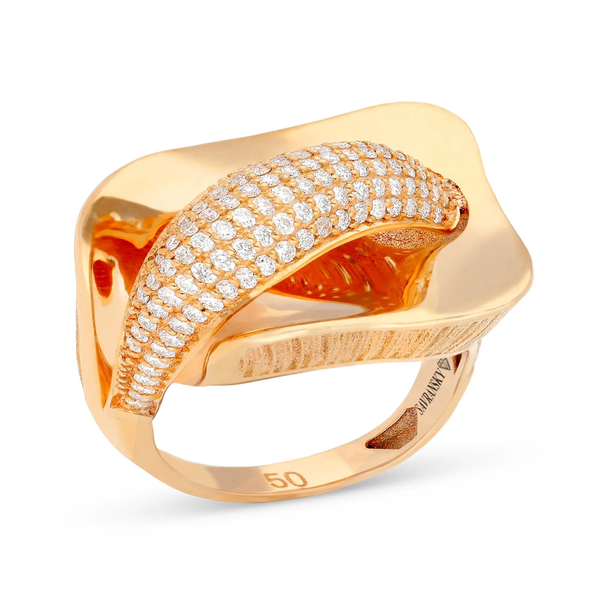 Floral Rose Gold Cocktail Ring