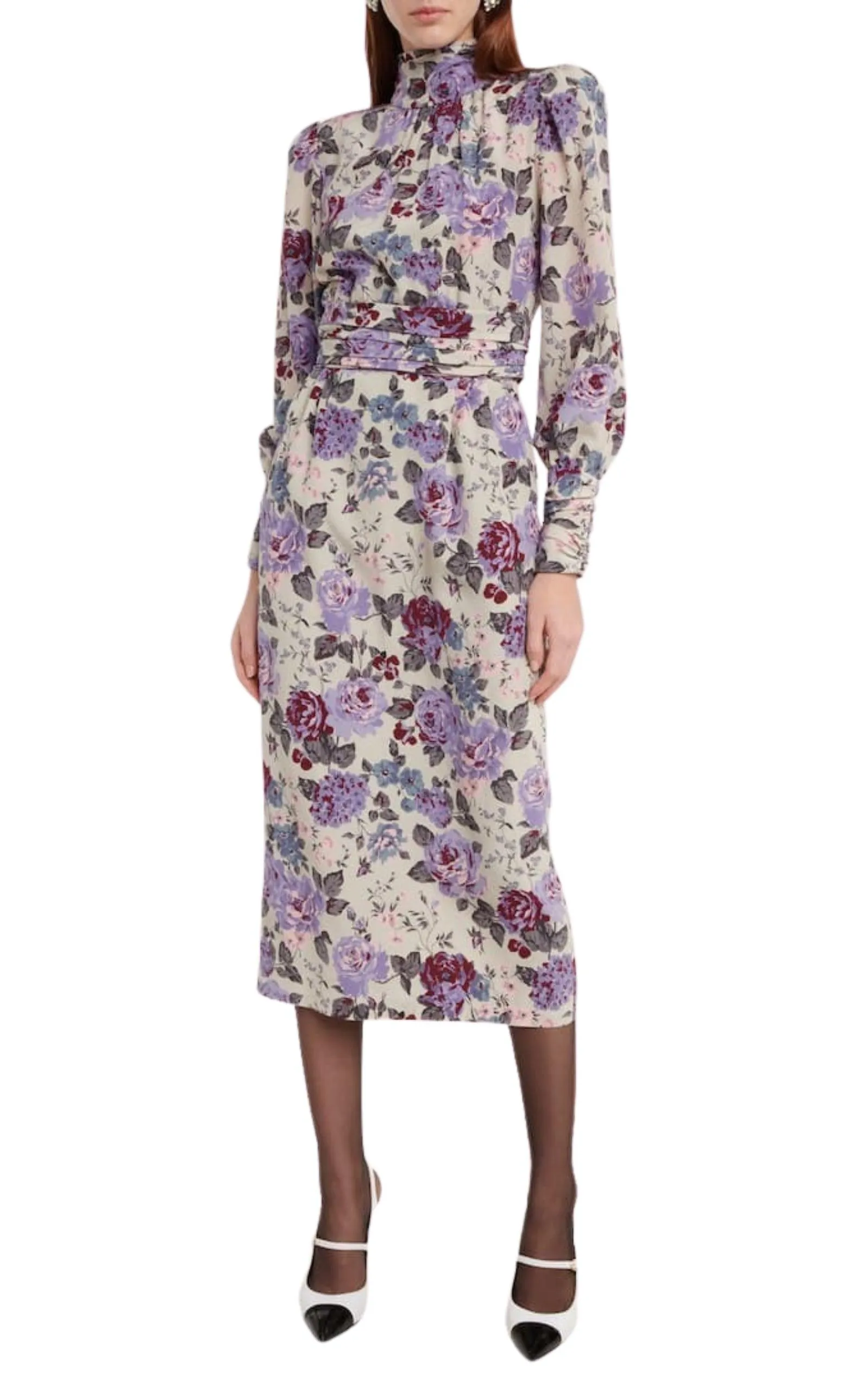 Floral Silk Midi Dress