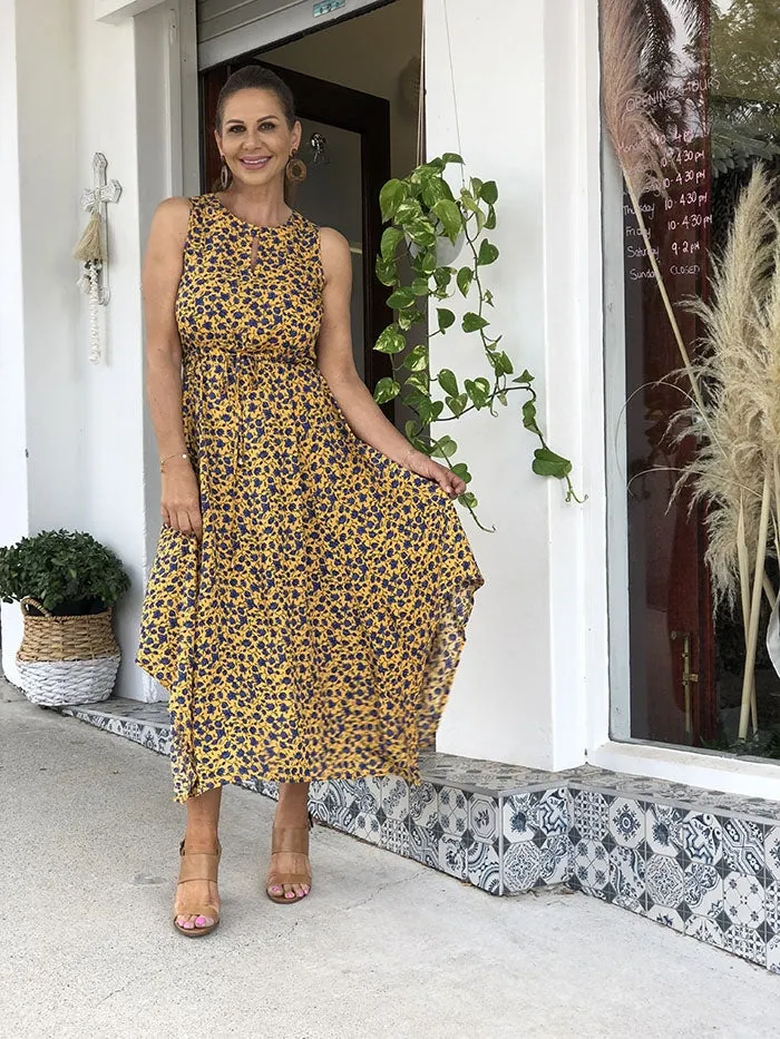 Florin Dress - Mustard Floral