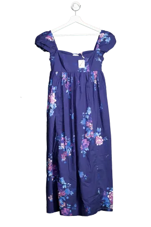 Free People Blue Linda Lou Poplin Maxi Dress UK XS