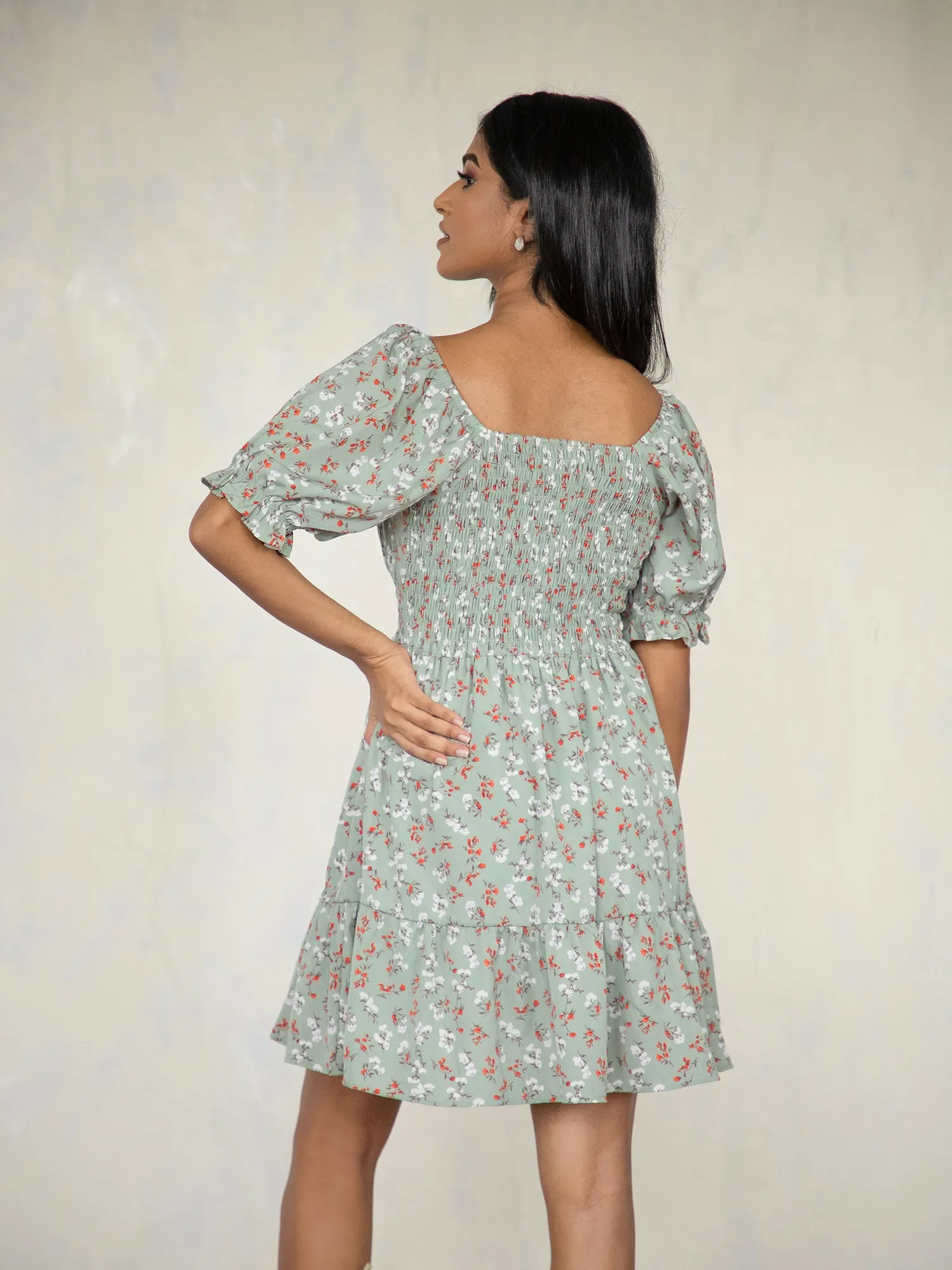 Front Tie-Up Mini Dress