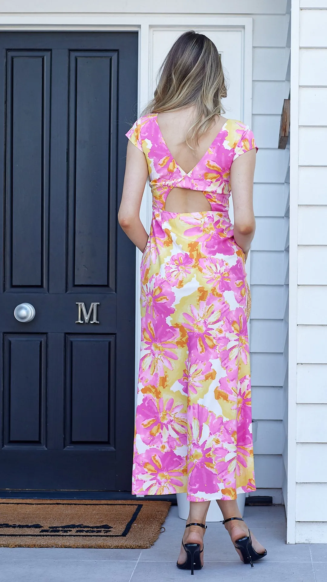 Gana Maxi Dress-Pink Floral