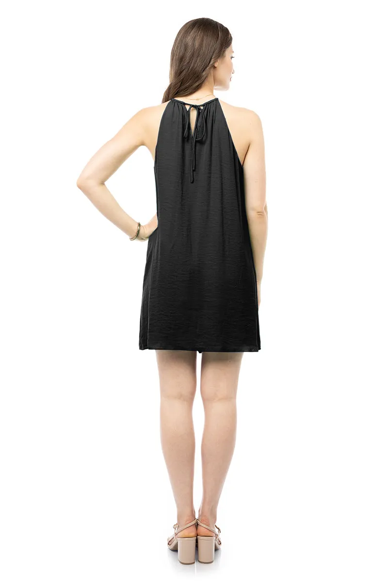 Gathered Halter Neck Mini Dress