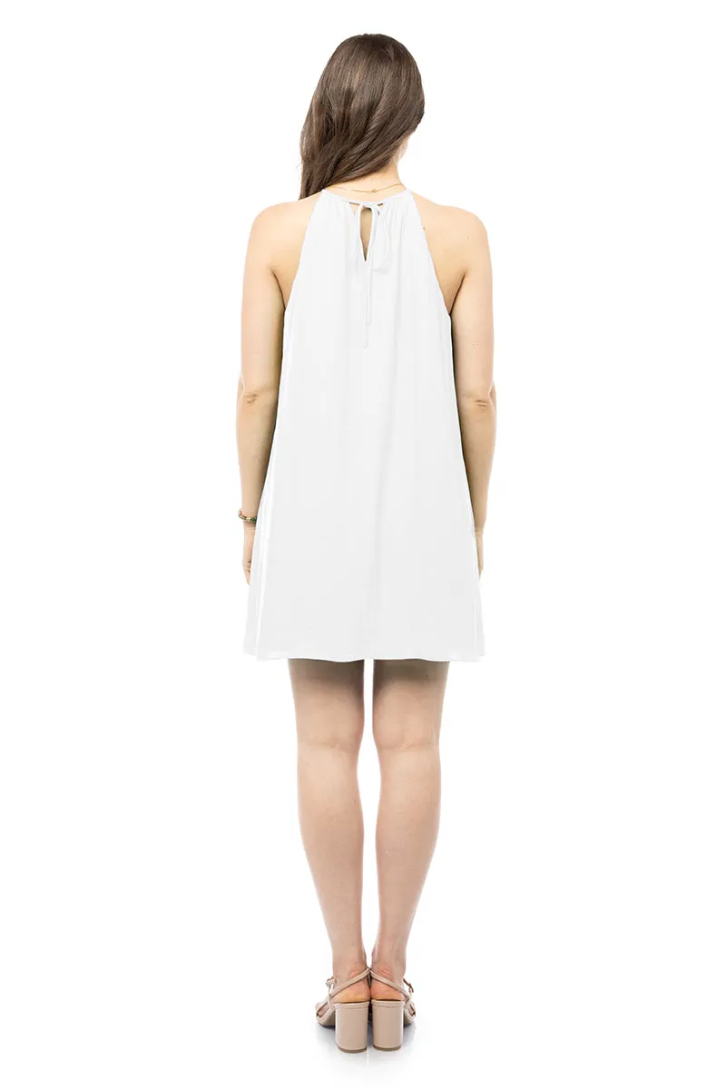 Gathered Halter Neck Mini Dress