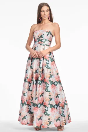 GIOVANNA GOWN - PEACH PEONIES