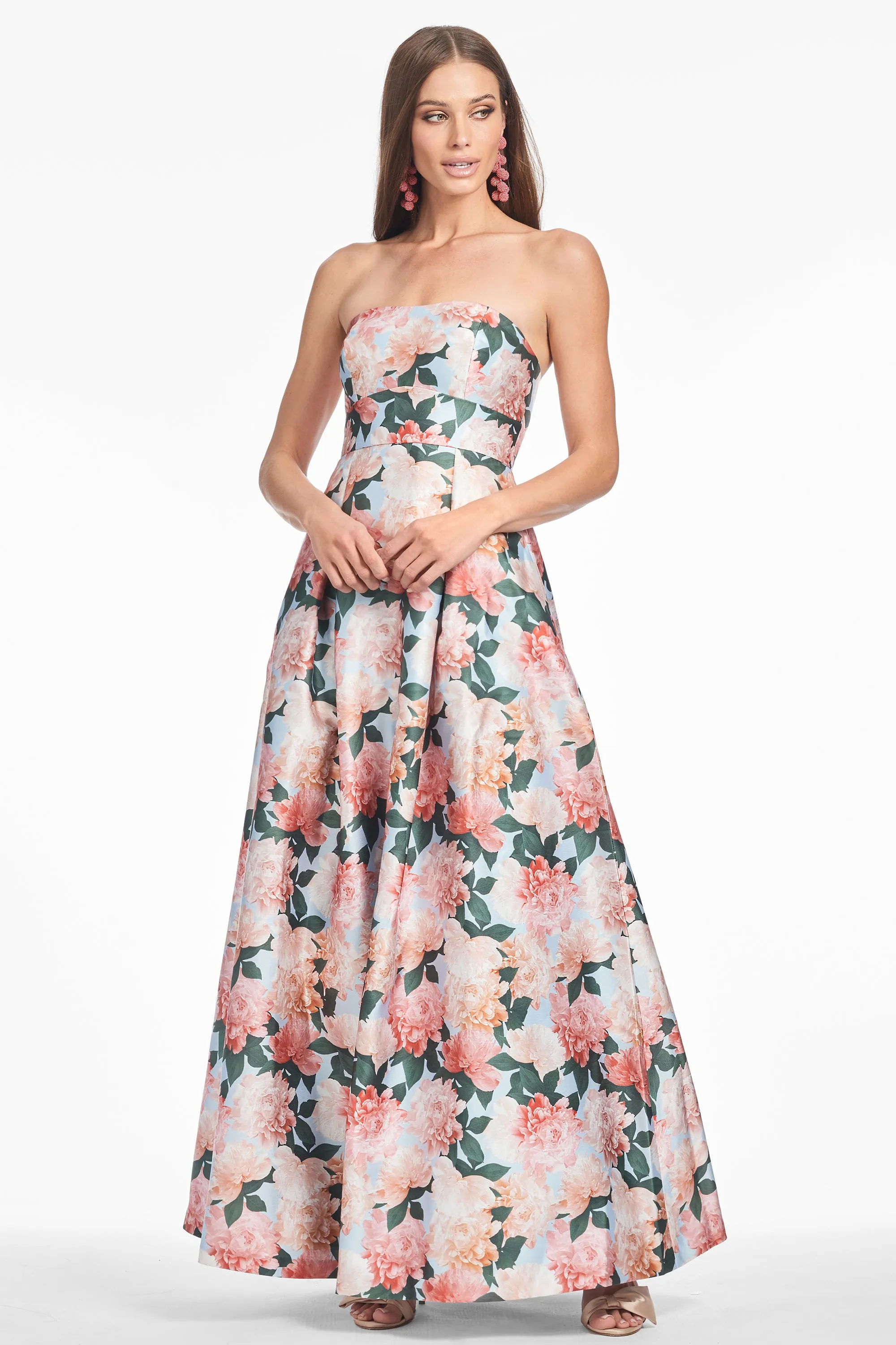 GIOVANNA GOWN - PEACH PEONIES