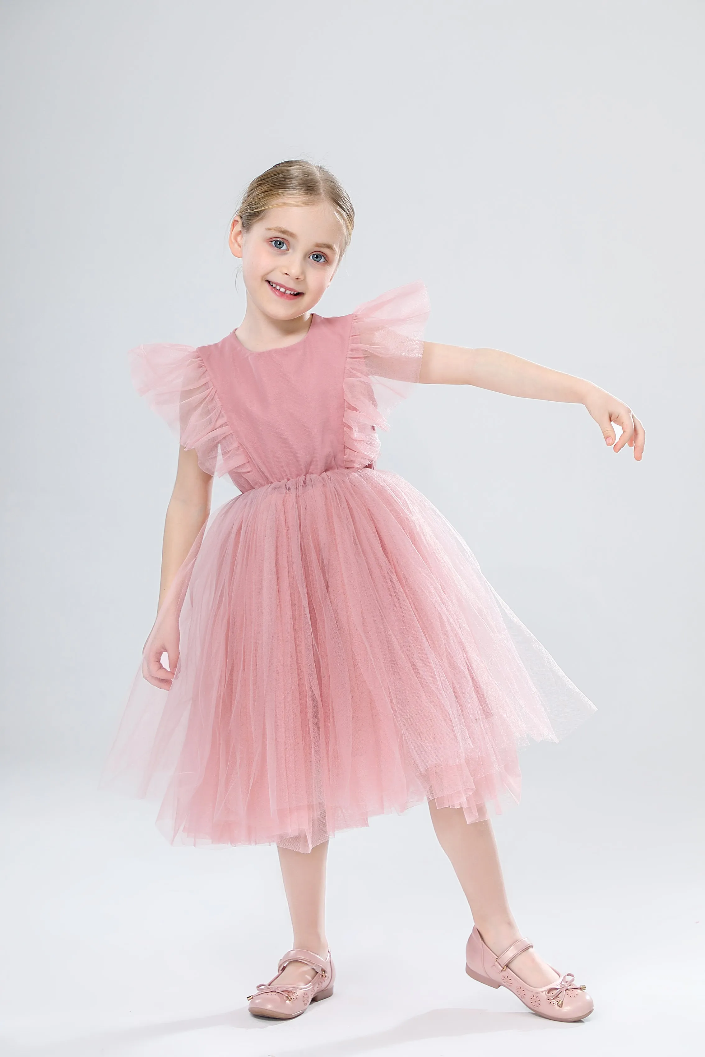 Girls Spanish Boutique Tulle Dress - White, Pink