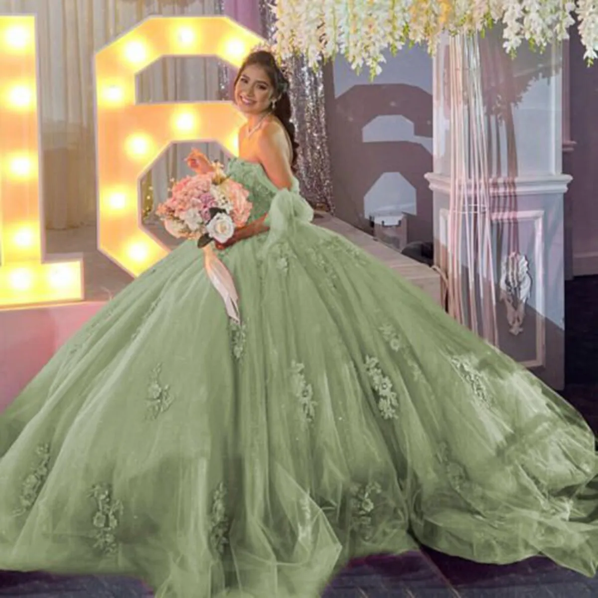 Gold Off Shoulder Quinceanera Dresses Lace Dresses with Appliques