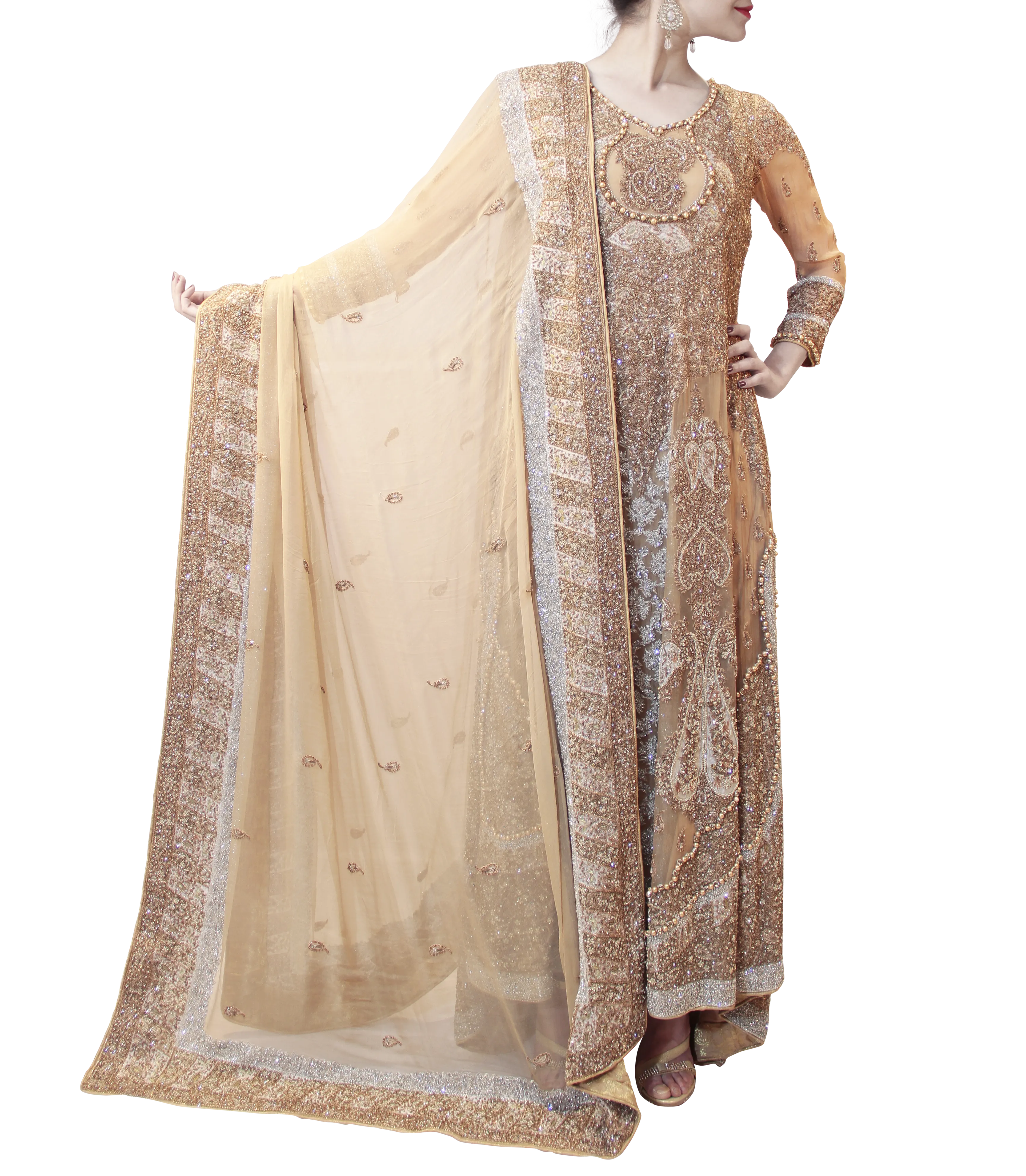 GOLD PAKISTANI BRIDAL GOWN