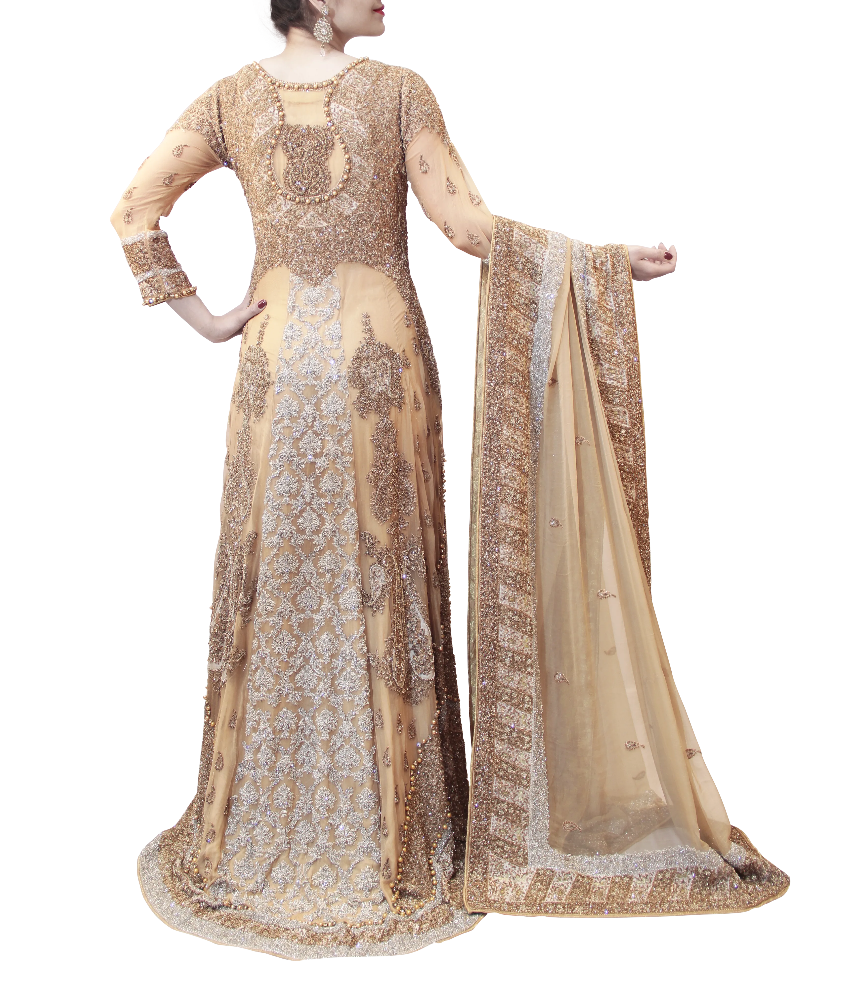 GOLD PAKISTANI BRIDAL GOWN