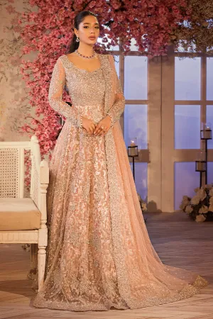 Gold Peach  Pakistani Bridal Dress