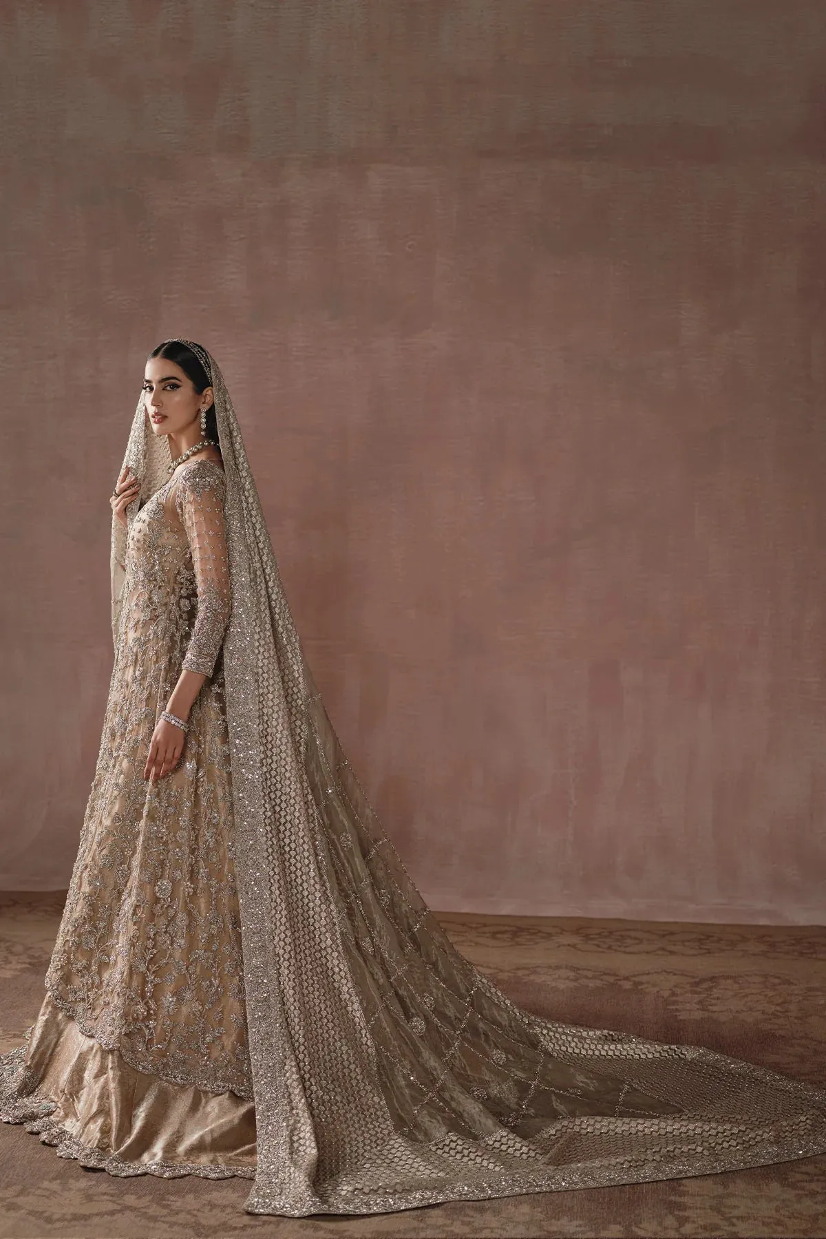 Grand Champagne Gold Reception Bridal Gown