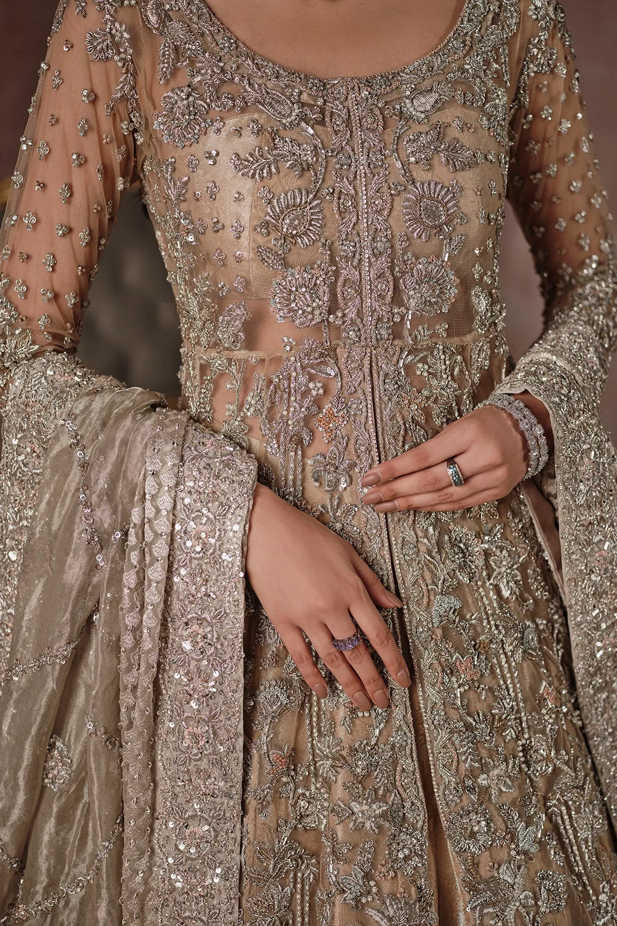 Grand Champagne Gold Reception Bridal Gown