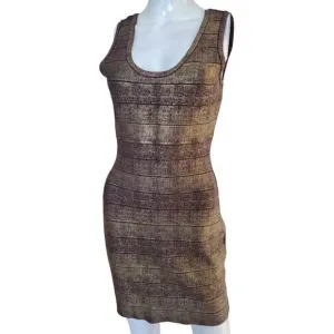 HALE BOB Woman Metallic Bandage Bodycon Mini Knit Dress‎ Medium Cocktail Party