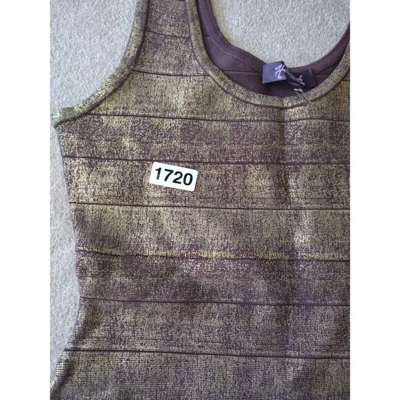 HALE BOB Woman Metallic Bandage Bodycon Mini Knit Dress‎ Medium Cocktail Party