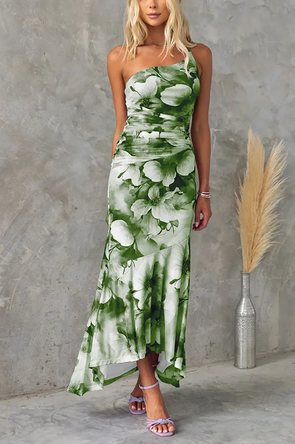Halie Asymmetric Midi Dress
