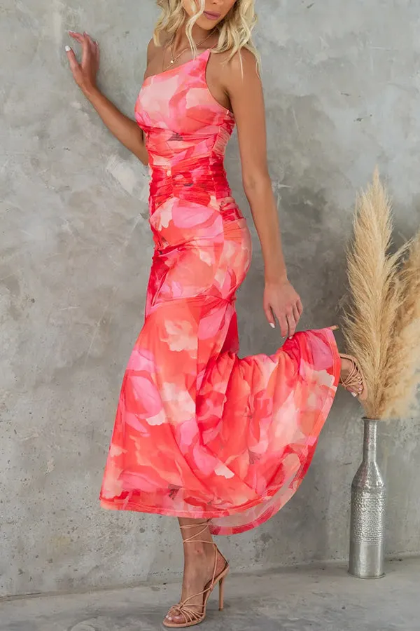 Halie Asymmetric Midi Dress