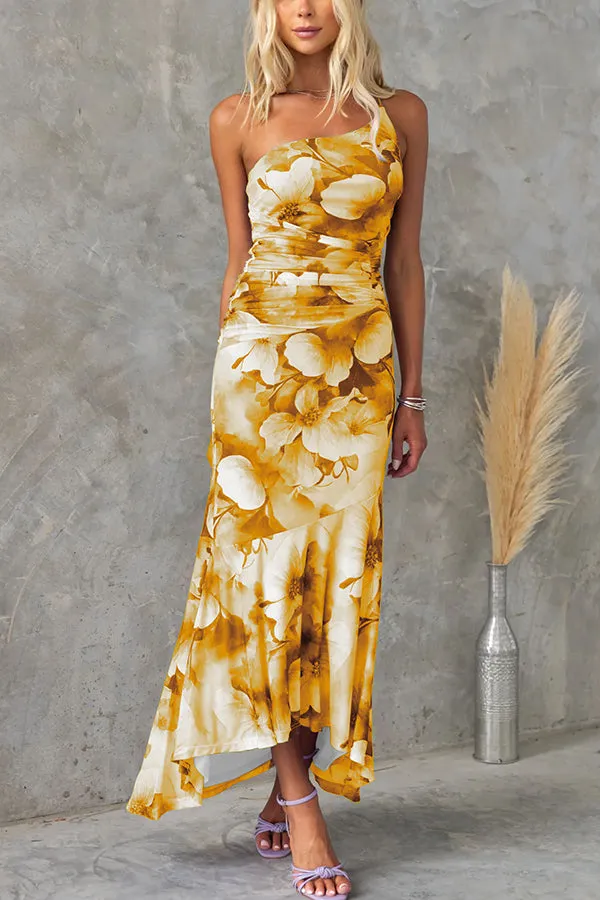 Halie Asymmetric Midi Dress