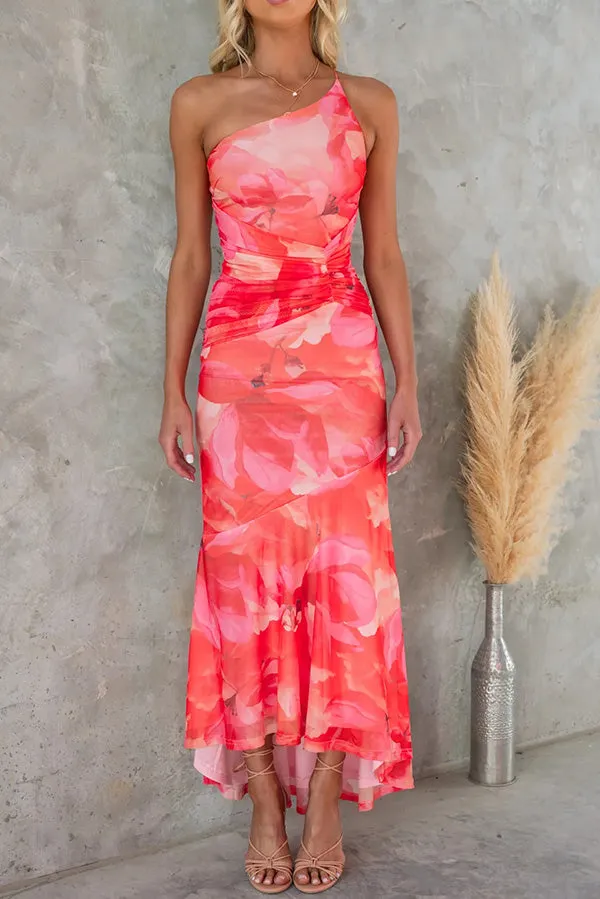 Halie Asymmetric Midi Dress