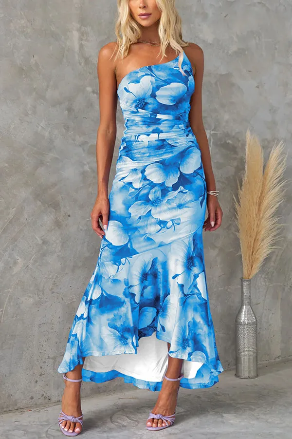 Halie Asymmetric Midi Dress