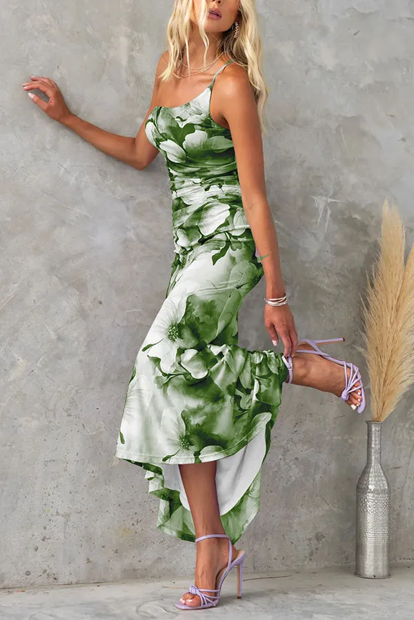 Halie Asymmetric Midi Dress