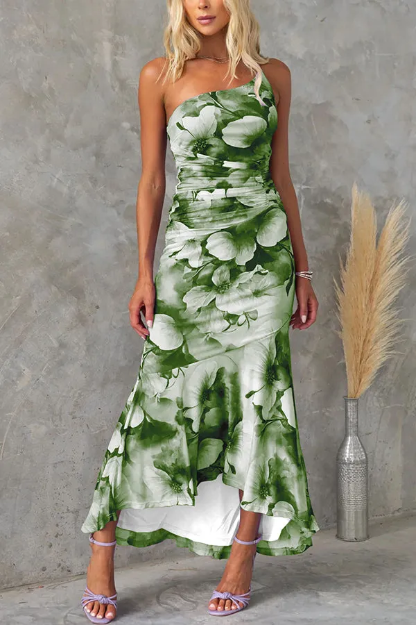 Halie Asymmetric Midi Dress