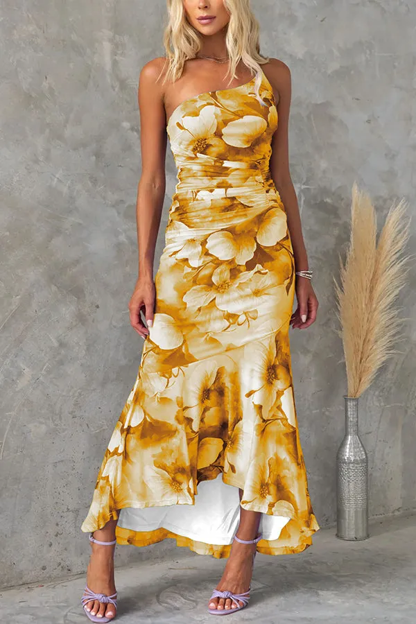 Halie Asymmetric Midi Dress