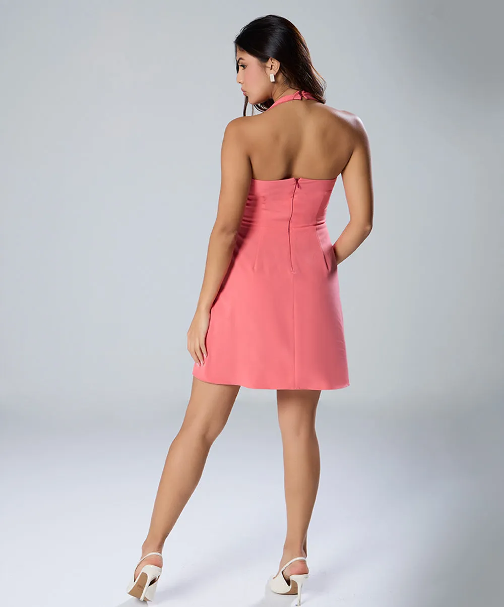 Halter Neck Mini Formal Dress