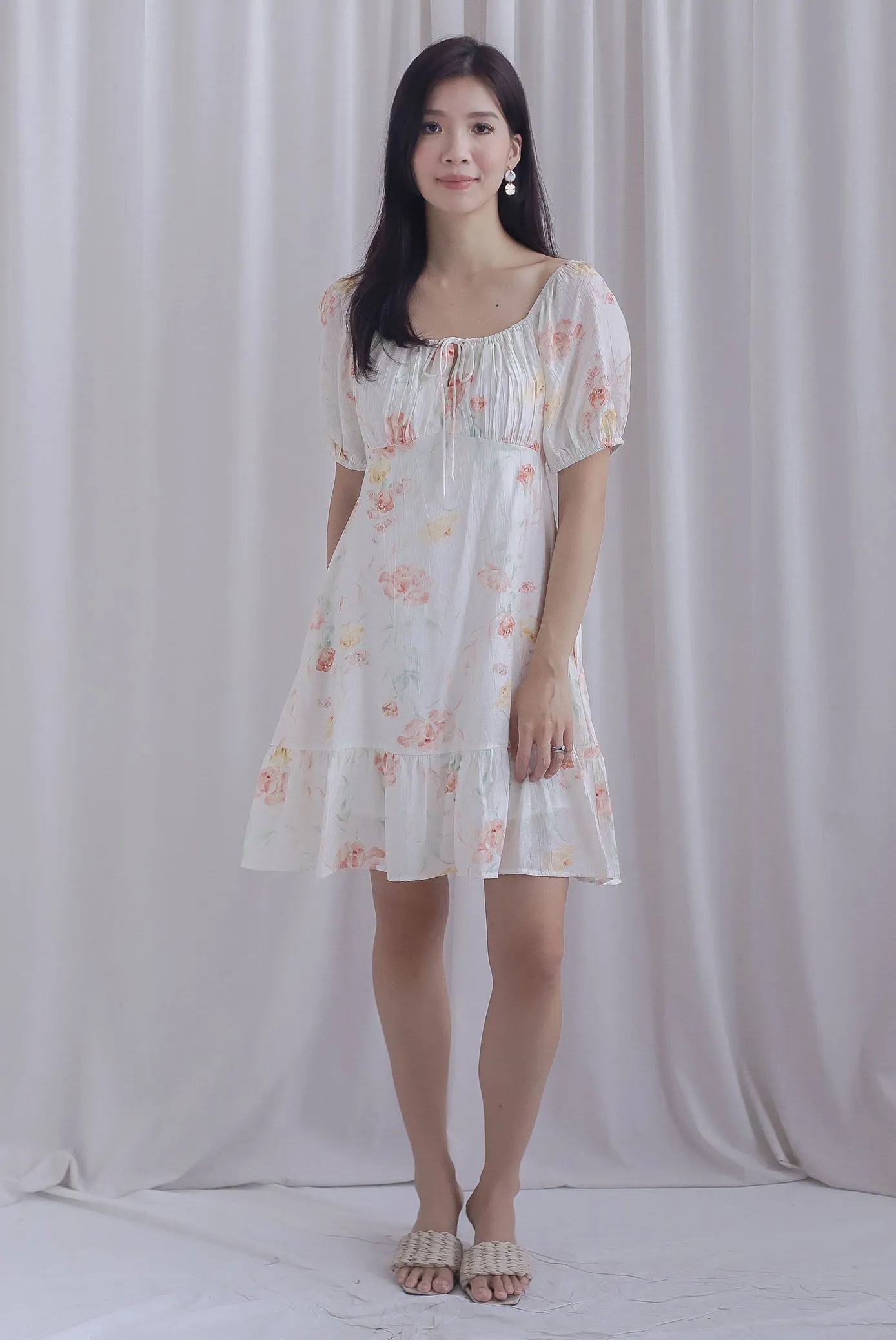Hannah Rose Ruched Tie Babydoll Dress