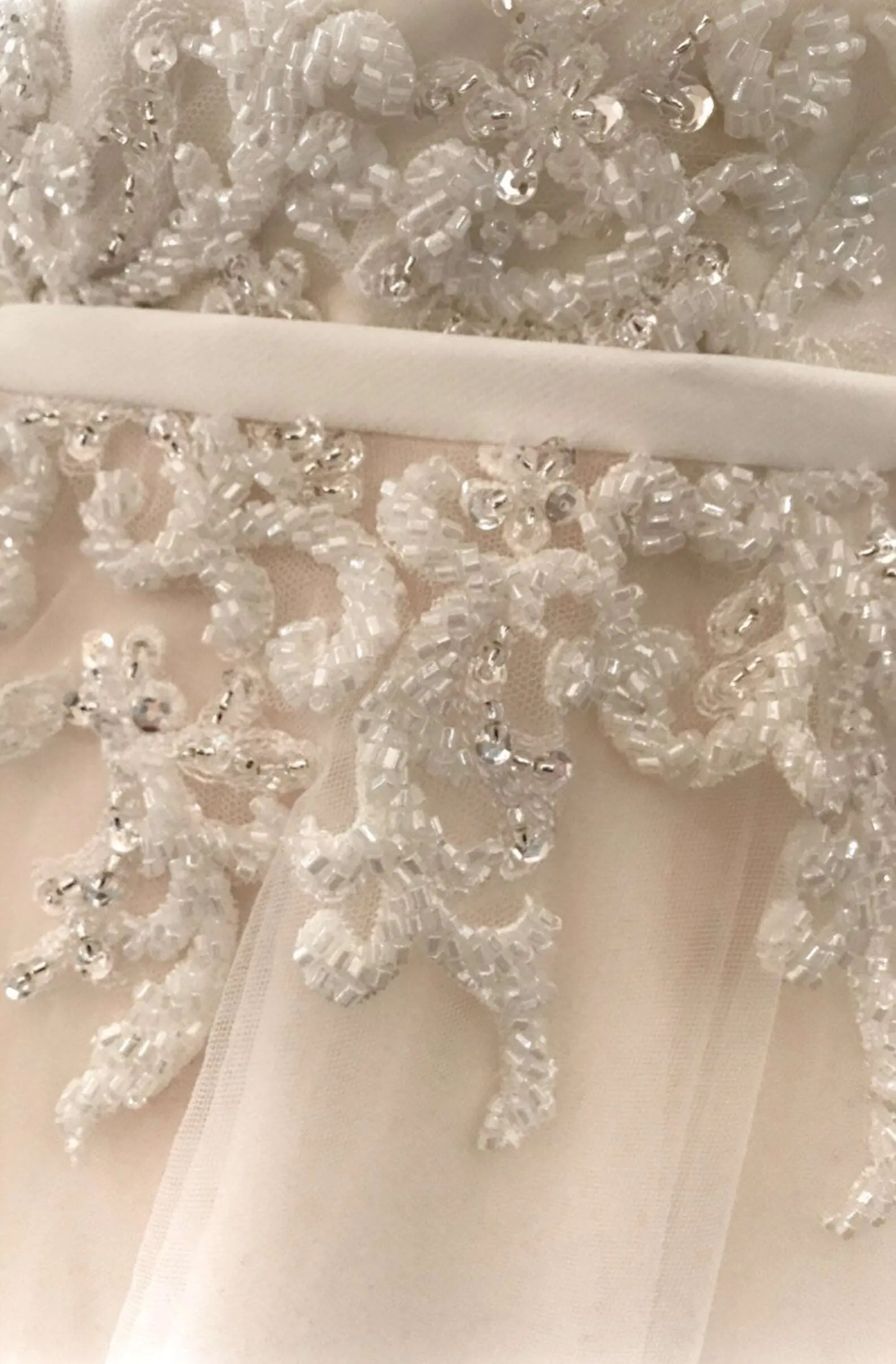 Heavily Beaded Bodice Fitted Sheath Wedding Dress | Allie