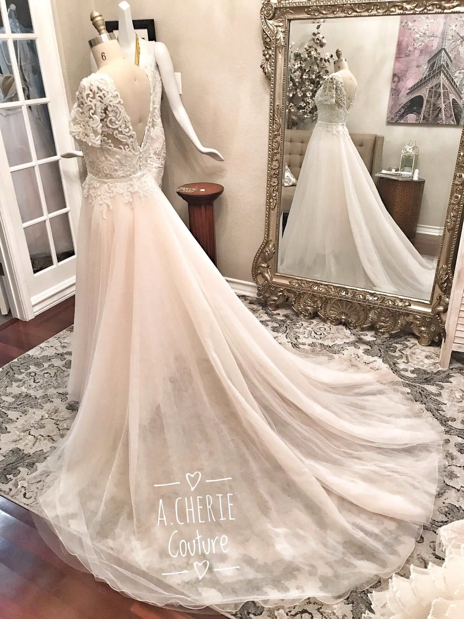 Heavily Beaded Bodice Fitted Sheath Wedding Dress | Allie