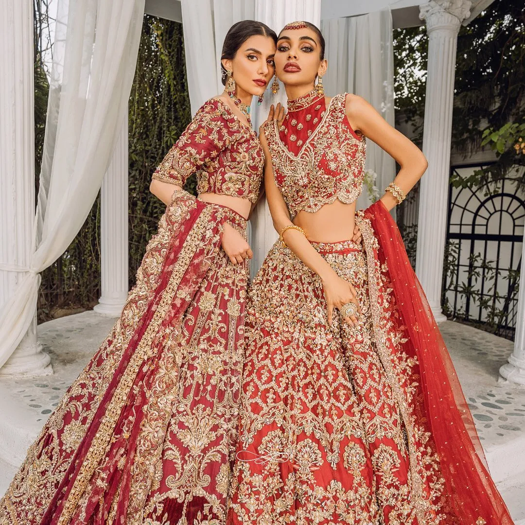 Heavy Indian Bridal Wear Maroon Red Lehenga Choli Dress