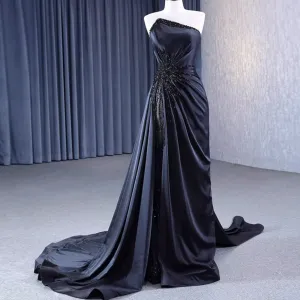 High-end Handmade Beading Evening Dress with Asymmetrical Neck