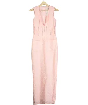 House of CB Pink Sophina Broderie-anglaise Woven Maxi Dress UK M