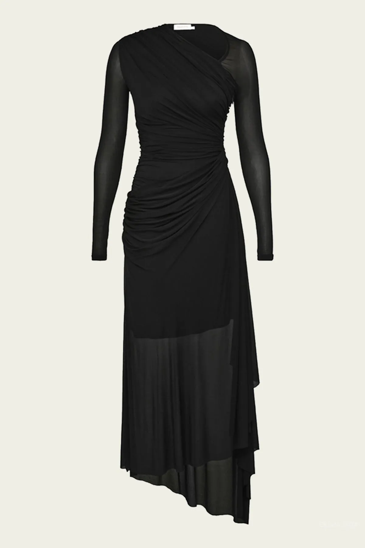 Illustration Gathered Dress in Black